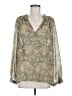 Vince. 100% Silk Gold Long Sleeve Silk Top Size M - photo 1