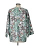 Tory Burch 100% Silk Teal 3/4 Sleeve Silk Top Size L - photo 2