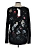 French Connection 100% Polyester Floral Black Long Sleeve Top Size L - photo 2