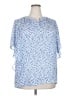 Chaps 100% Polyester Blue Short Sleeve Blouse Size XXL - photo 1