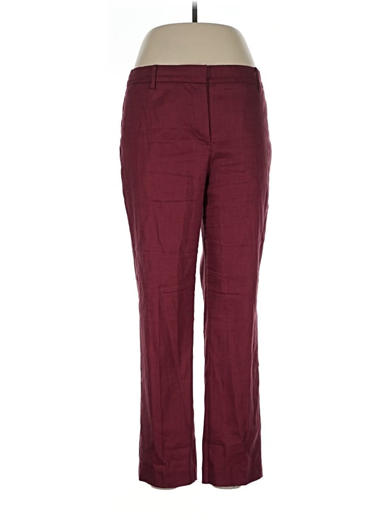 Pre-owned Ann Taylor Linen Pants In Burgundy