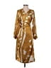 DIARRABLU 100% Polyester Print Gold Casual Dress Size S - photo 1