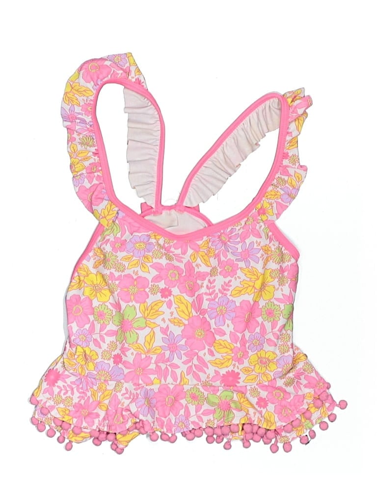 Pre-owned Assorted Brands Swimsuit Top Pink Paisley Pattern Swimwear