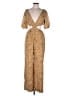 Sabo 100% Polyester Paisley Gold Jumpsuit Size L - photo 1