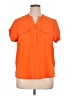 Harve Benard 100% Polyester Orange Short Sleeve Blouse Size XL - photo 1