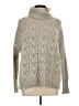 Tahari Chevron-herringbone Gray Turtleneck Sweater Size L - photo 1