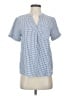 Papermoon Checkered-gingham Blue Short Sleeve Blouse Size S - photo 1