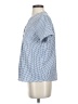 Papermoon Checkered-gingham Blue Short Sleeve Blouse Size S - photo 5