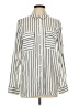 Express Stripes Ivory Long Sleeve Blouse Size L - photo 1