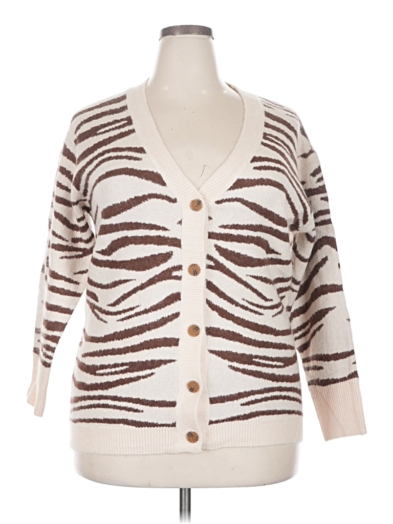 Pre-owned Assorted Brands Cardigan Sweater In Ivory