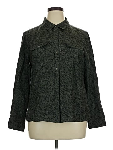 Ecru Long Sleeve Silk Top (view 1)