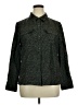 Ecru 100% Silk Tweed Green Long Sleeve Silk Top Size XL - photo 1