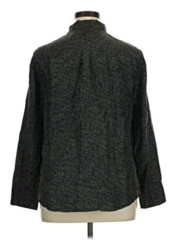 Ecru Long Sleeve Silk Top (view 2)