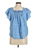 Draper James Blue Short Sleeve Blouse Size M - photo 1