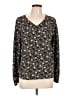 Ann Taylor LOFT 100% Rayon Multi Color Black Long Sleeve Blouse Size L - photo 1