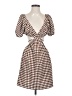 pretty garbage 100% Polyester Checkered-gingham Brown Cocktail Dress Size S - photo 1