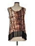 Jennifer Lopez 100% Rayon Brown Sleeveless Blouse Size L - photo 1