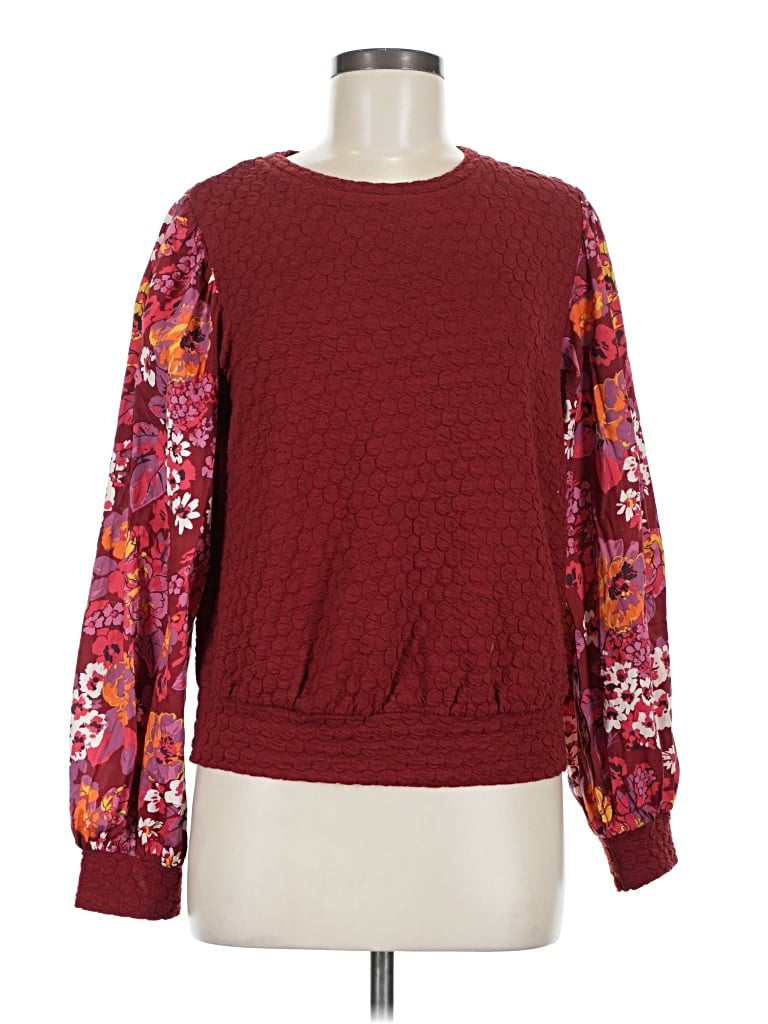 Pre-owned Porridge Long Sleeve T-shirt In Burgundy