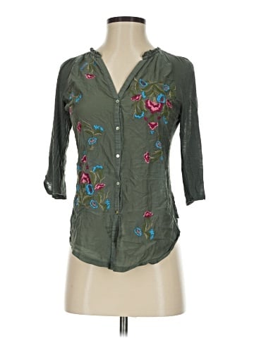 Tiny 3/4 Sleeve Button-Down Shirt (view 1)