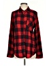 Garage 100% Viscose Plaid Red Long Sleeve Button-Down Shirt Size S - photo 1