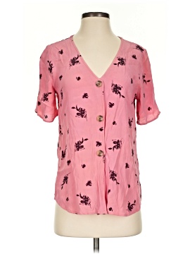 Something Navy Short Sleeve Blouse