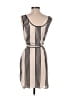 Ann Taylor 100% Polyester Stripes Tan Casual Dress Size S - photo 2