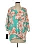 White Birch 100% Polyester Teal 3/4 Sleeve Blouse Size S - photo 1