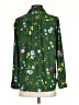 Ann Taylor 100% Polyester Floral Green Long Sleeve Blouse Size S (petite) - photo 2