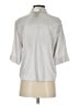 Evereve Metallic Silver 3/4 Sleeve Blouse Size XS - photo 2