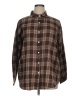 Shein 100% Polyester Plaid Brown Long Sleeve Blouse Size XL - photo 1