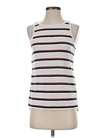 Madewell Modern Linen Tank Top in Stripe (view 1)