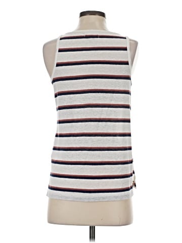 Madewell Modern Linen Tank Top in Stripe (view 2)
