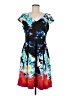Sangria Print Multi Color Blue Casual Dress Size 8 - photo 1