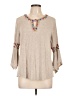 Democracy Tan 3/4 Sleeve Top Size L - photo 1