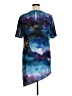 DKNY 100% Polyester Tie-dye Blue Short Sleeve Blouse Size XL - photo 2