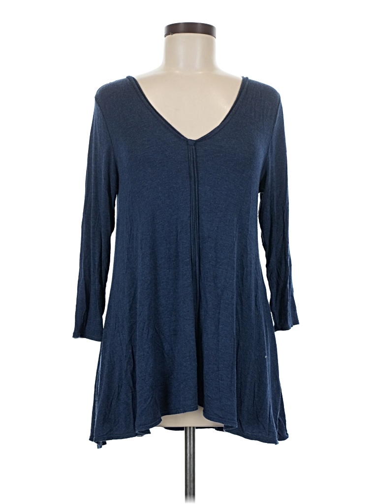 Pre-owned Max Studio 3/4 Sleeve T-shirt In Blue