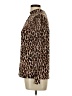 Perseption Concept Animal Print Brown Long Sleeve Blouse Size L - photo 5