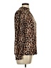 Perseption Concept Animal Print Brown Long Sleeve Blouse Size L - photo 4