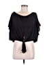 Elan 100% Viscose Black Short Sleeve Blouse Size M - photo 1