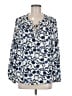 Rose + Olive 100% Polyester Blue Long Sleeve Blouse Size M - photo 1
