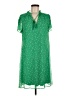 DKNY 100% Polyester Stars Green Casual Dress Size 8 - photo 1