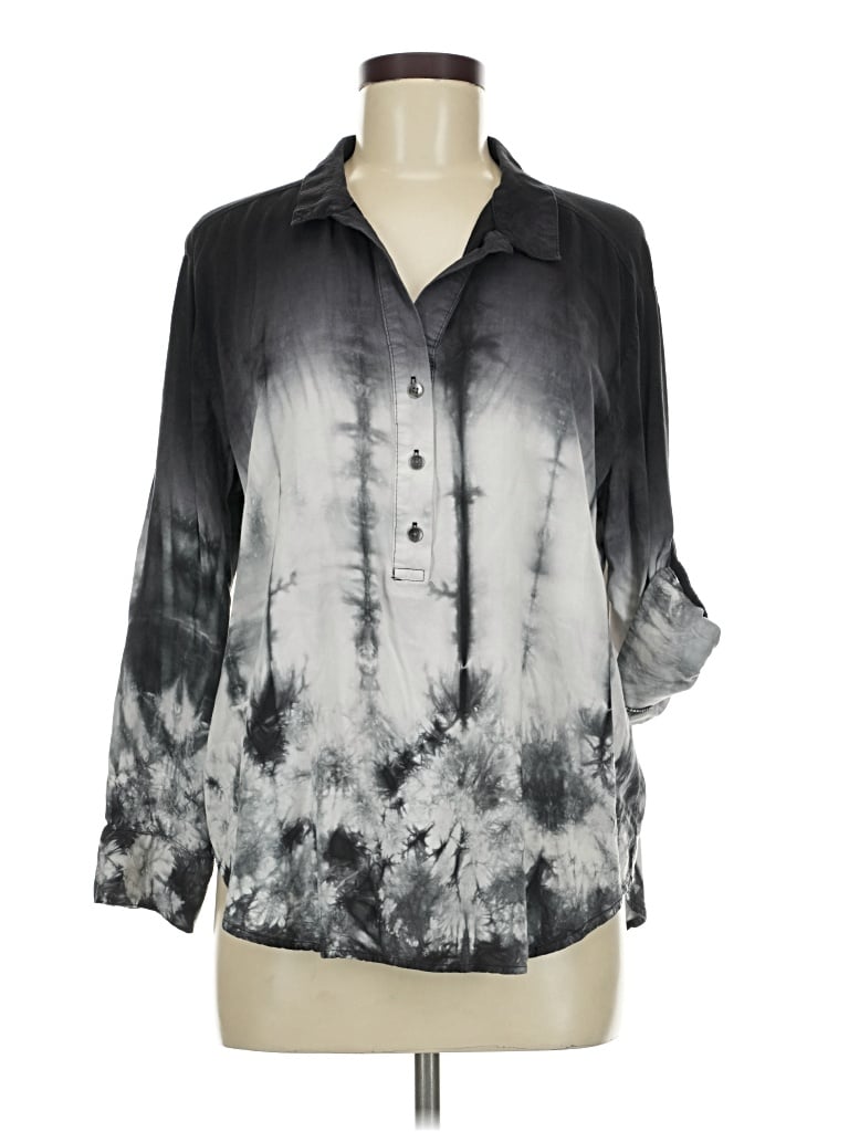 Pre-owned Rock&republic 3/4 Sleeve Blouse In Gray