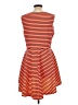 Unbranded Stripes Orange Casual Dress Size L (estimated) - photo 2