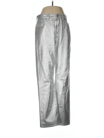 Madewell The '90s Straight Jean in Silver Foil (view 1)