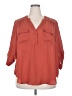 Torrid 100% Polyester Red 3/4 Sleeve Blouse Size 2X Plus (2) - photo 1