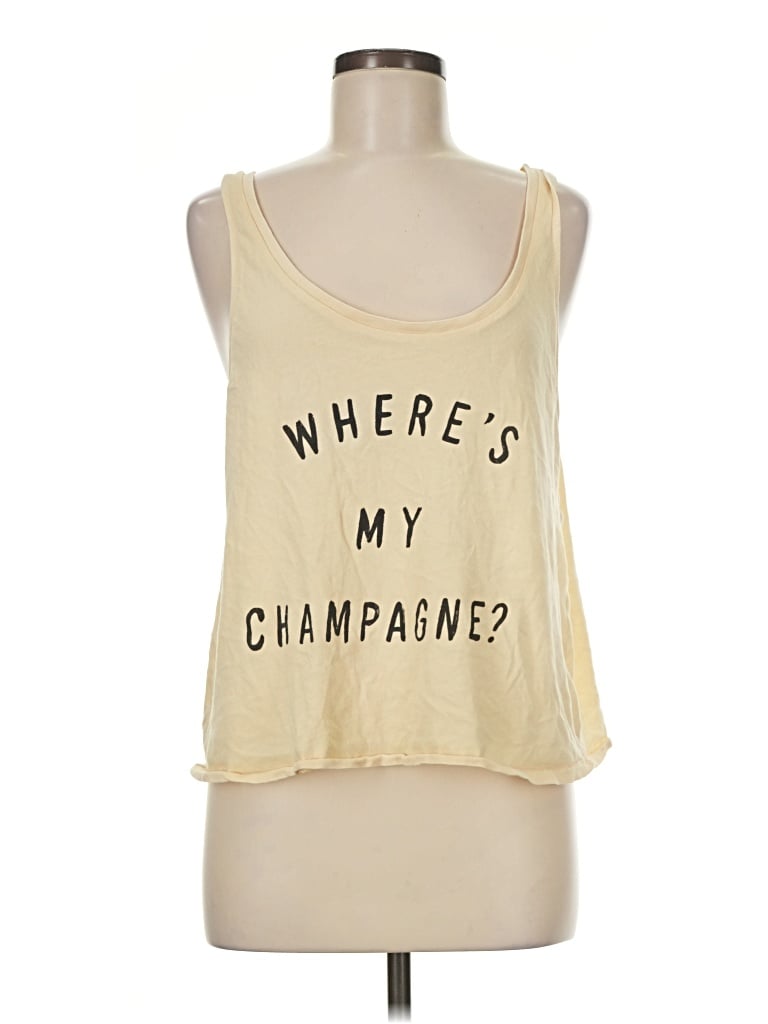 Pre-owned Amuse Society Tank Top Yellow Scoop Neck Tops