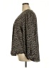 Lush 100% Polyester Animal Print Brown Long Sleeve Blouse Size 2X - photo 5