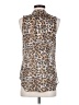 Bella Dahl 100% Viscose Animal Print Brown Sleeveless Blouse Size XS - photo 2