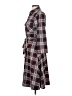 NY Collection Plaid Gray Burgundy Casual Dress Size S - photo 5