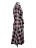 NY Collection Plaid Gray Burgundy Casual Dress Size S - photo 4
